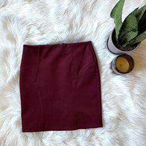 Maroon Forever 21 Bodycon Pencil Skirt